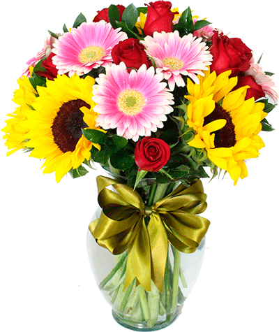 ¡entregas El Mismo Dia - Ramos De Flores Con Girasoles (400x475), Png Download