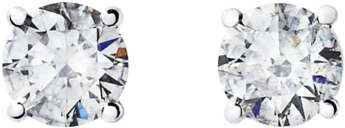Diamond Stud Earring 4-prong Setting In Platinum - Renesim 1 Carat D Flawless Diamond Stud Earrings (500x500), Png Download