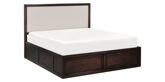 Transitional Panel Bed With Upholstered Headboard And - Headboard (540x270), Png Download