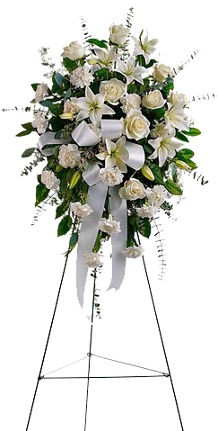Solicite Nuestro Delivery Para Cualquier - Funeral Flower Arrangements Stand (410x478), Png Download