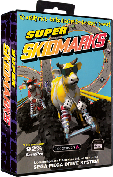 Super Skidmarks - Super Skidmarks Sega Genesis (369x580), Png Download
