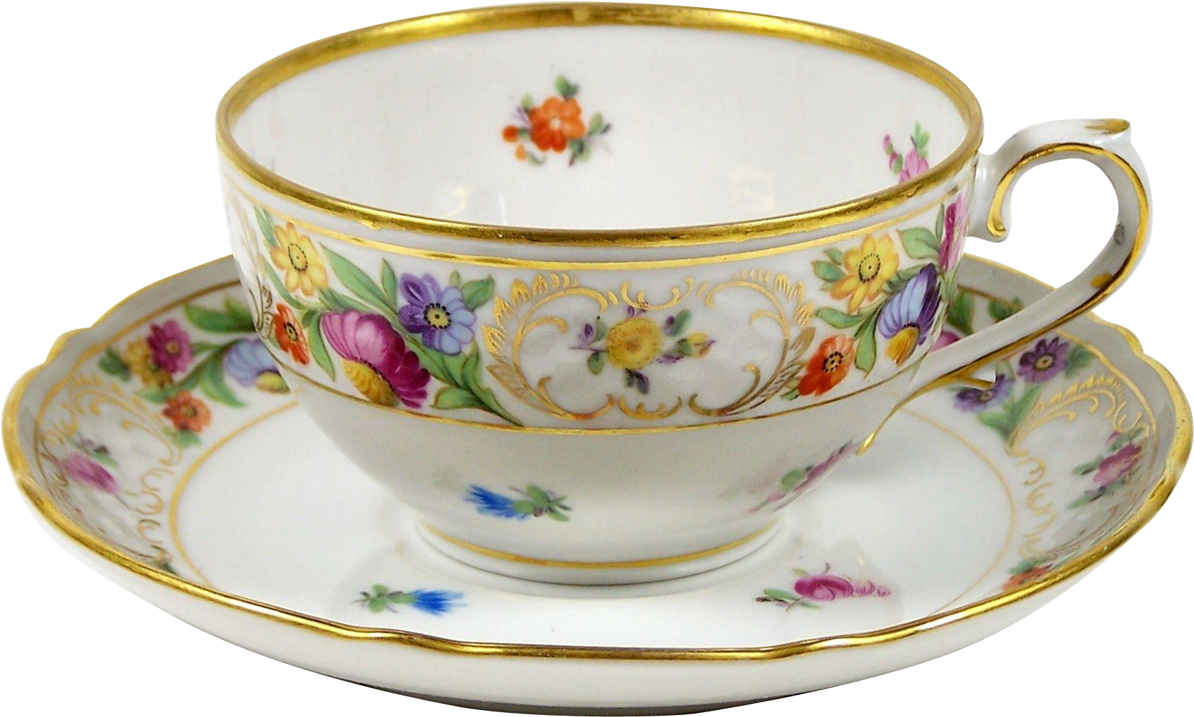Vintage Schumann Tea Cup Dresden Line 6 Oz Dresden - Cup (1731x1731), Png Download