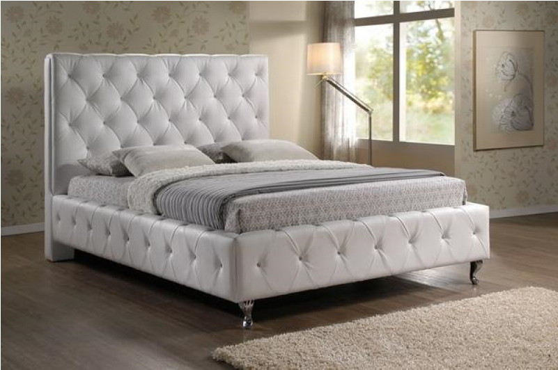 Baxton Studio Stella Tufted Bed | Beds | Bbt6220-white-queen (800x800), Png Download