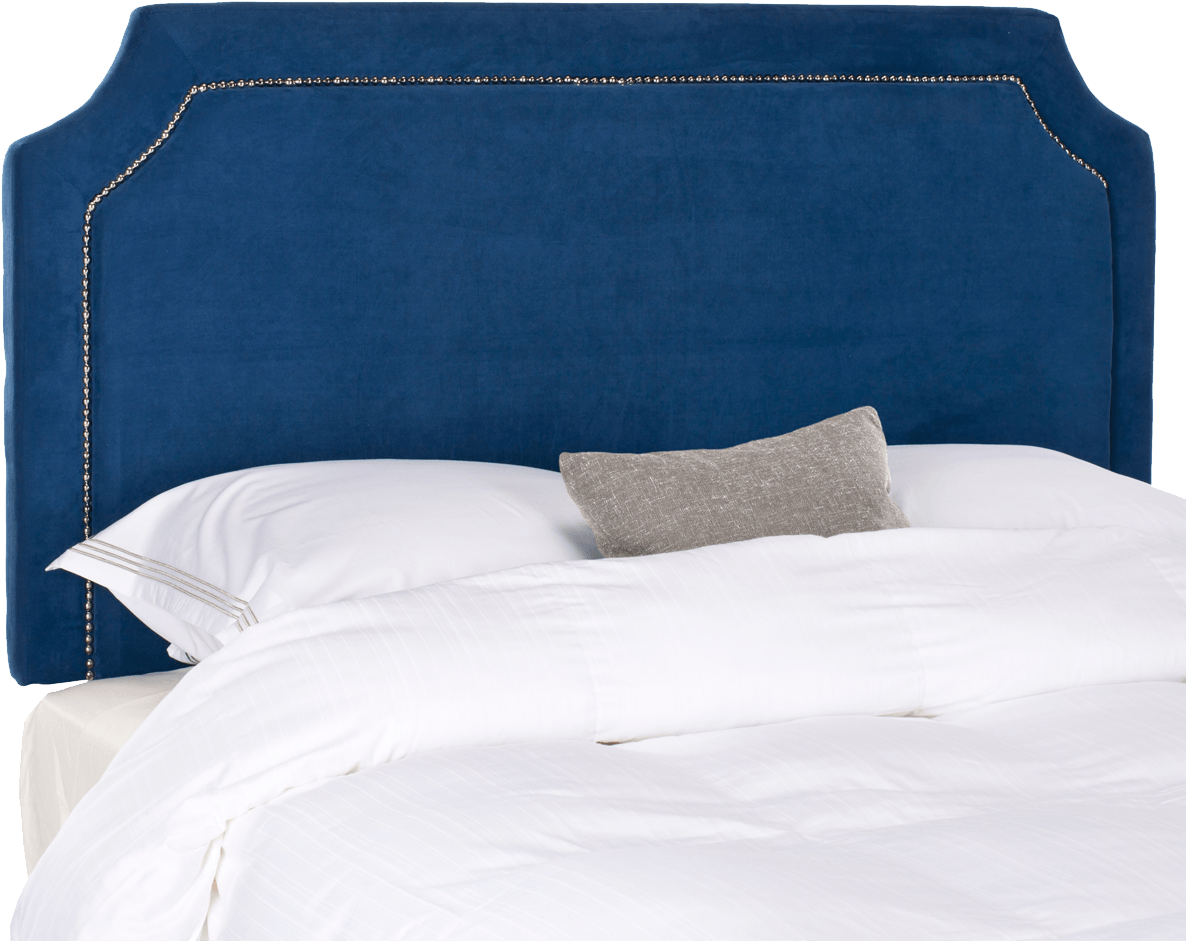 Notched Curve Corner Upholstered Nailhead Headboard - Safavieh Saphire Headboard | Headboards | Mcr4047c-k (1200x1200), Png Download