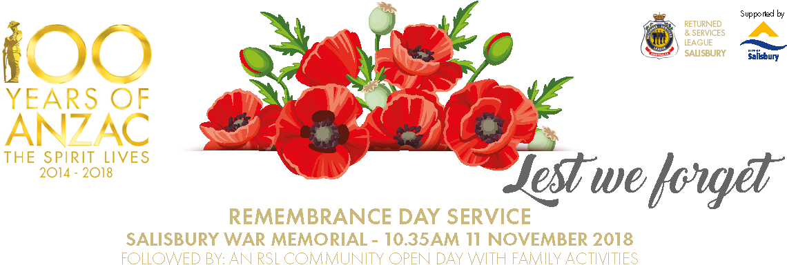Remembrance Day Service And Rsl Community Open Day - 100 Years Of Anzac (1200x400), Png Download