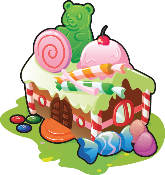Minimo Candy House Forest Forest - Candy House Cartoon Png (536x570), Png Download