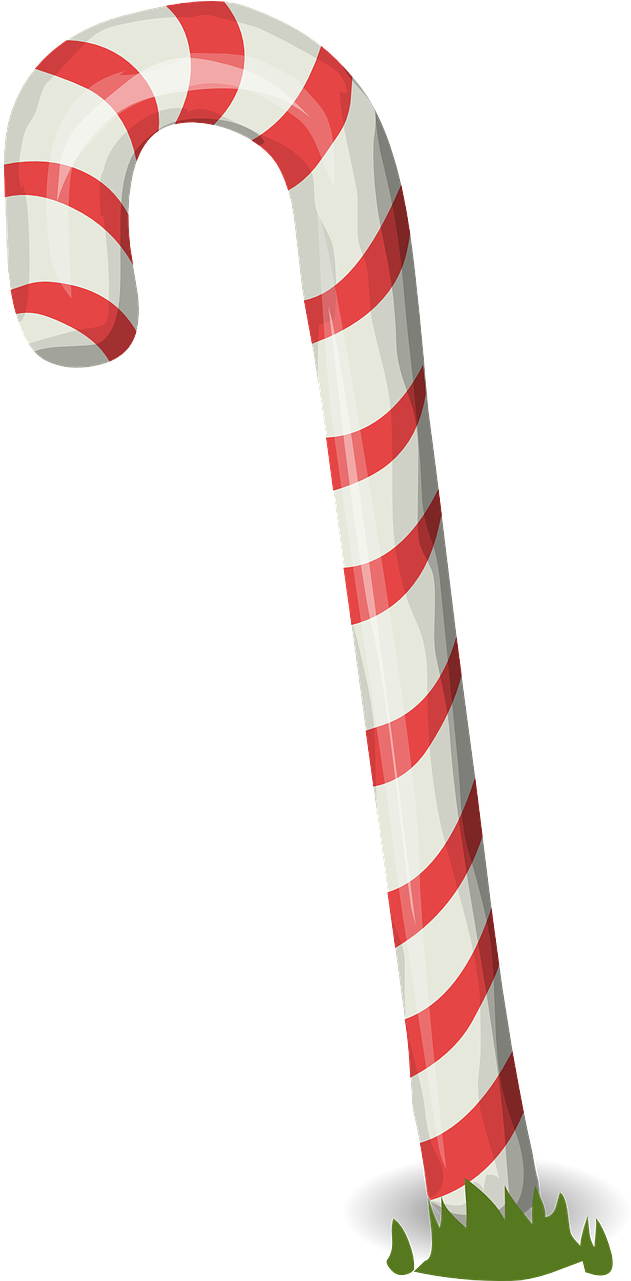 Candy Cane Clipart Kawaii - Candyland Candy Cane (640x1280), Png Download