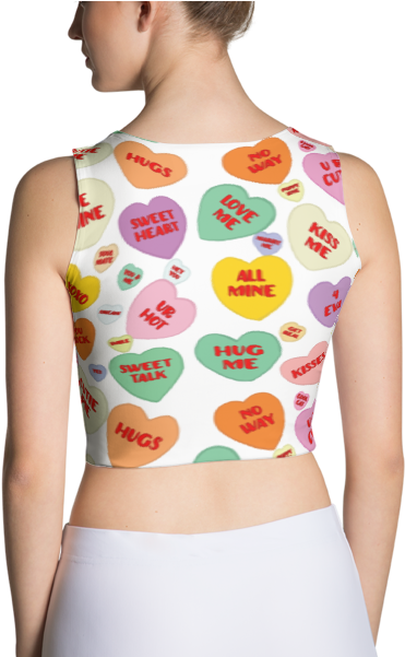 Candy Conversation Hearts Sleeveless Crop Top - Wilderness Junk Crop Top (600x600), Png Download
