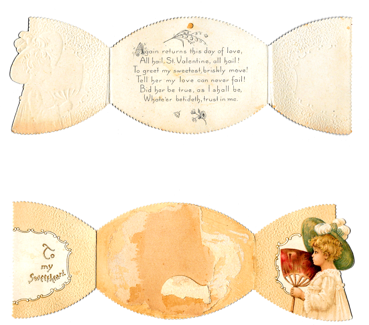 Printable Vintage Valentine Greeting Image - Label (1600x1237), Png Download