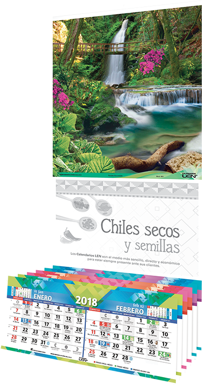 Calendario De Pared Con Varilla [paraíso Escondido - Calendario De Varilla Len (780x780), Png Download