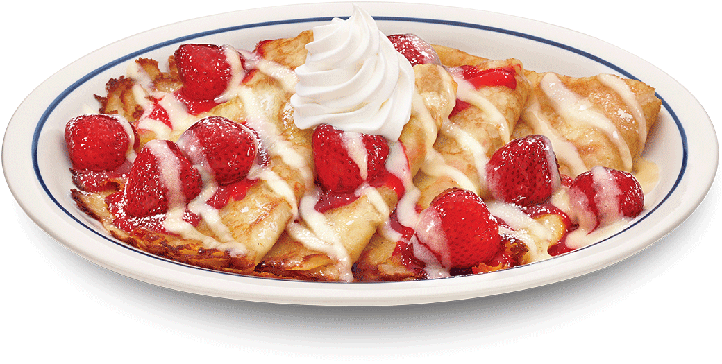 Strawberries And Cream Crepe Image - Crêpe (1160x779), Png Download