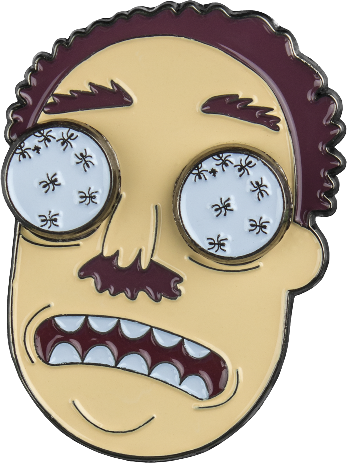 Rick And Morty - Rick And Morty Ants-in-my-eyes Johnson Spinning Enamel (1125x1500), Png Download