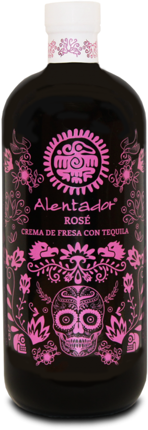 Alentador® Rosé Crema De Fresa Con Tequila Está Elaborado - Alentador Crema Fresa (682x1024), Png Download