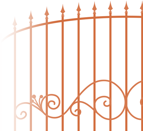 Wrought Iron Garden Gates - Fence (500x450), Png Download