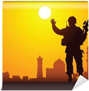 Silhouette Of A Soldier With Mosques On The Background - Warrior's Son: A Teenage Son's Side (400x400), Png Download
