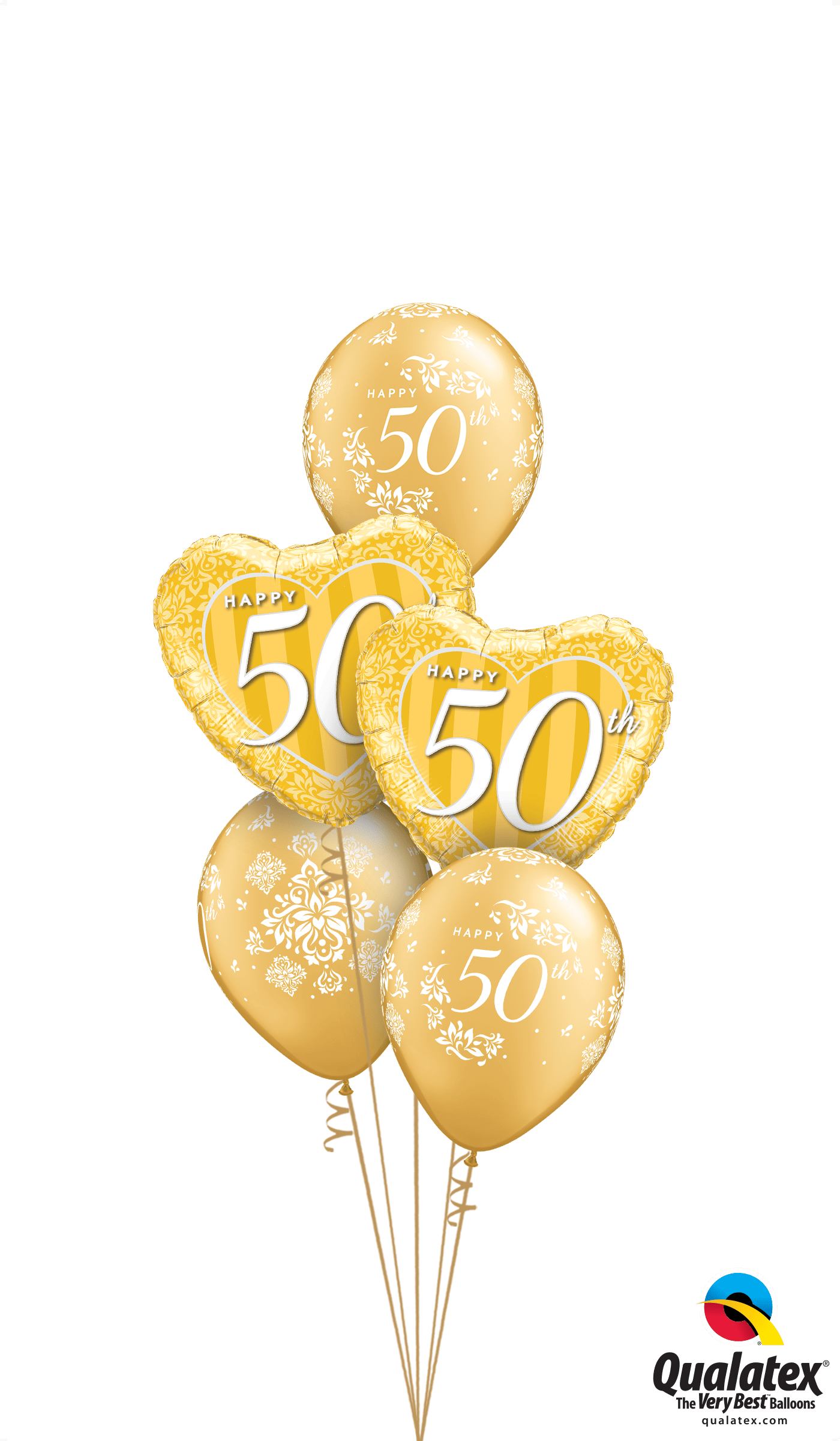 Get 50th Anniversary Classic Helium Balloons Delivered - 50th Balloons (1400x2400), Png Download