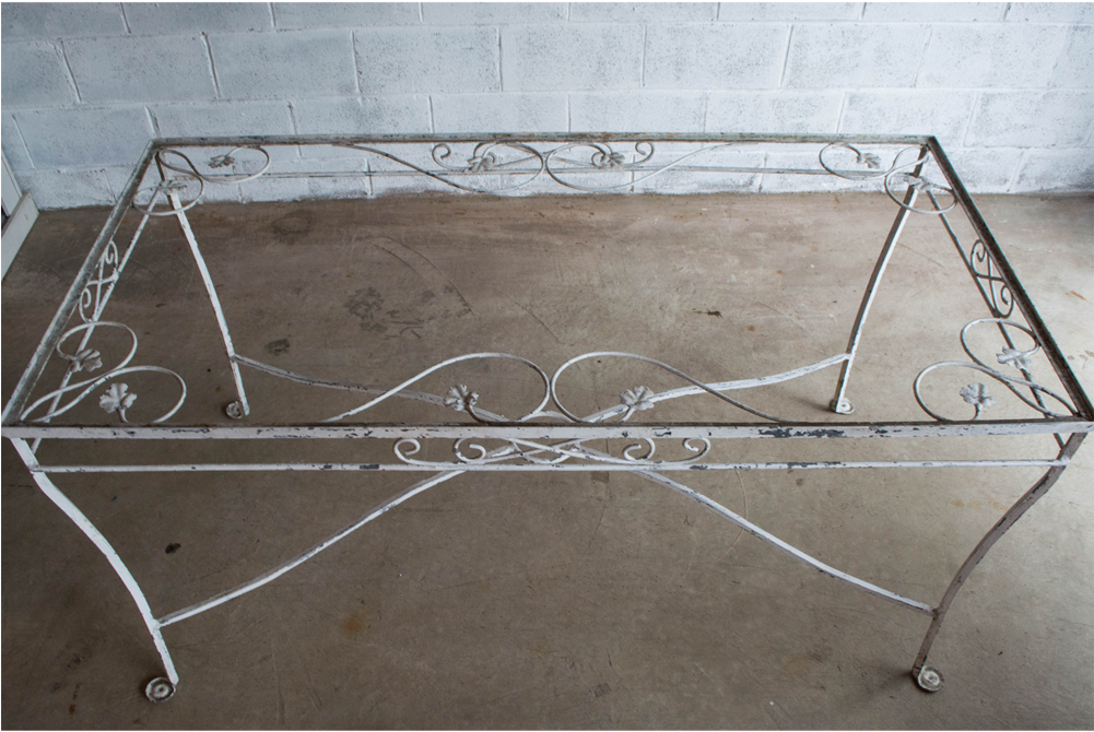 Unfinished 1950s Wrought Iron Outdoor Dining Set (1000x1326), Png Download