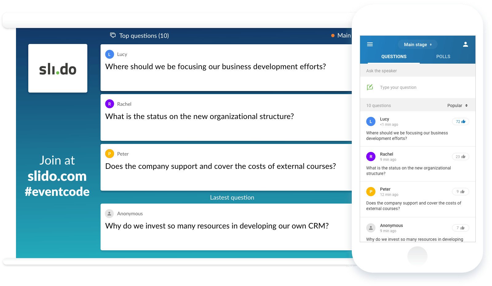 Leadership Ask Me Anything - Sli Do (1612x951), Png Download