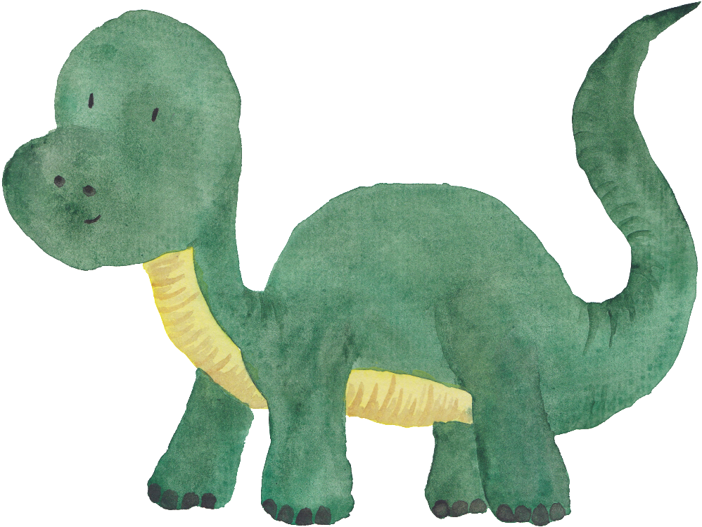 Verde Oscuro Pintados A Mano Cartoon Dinosaur Png Transparente - Dinosaur Watercolor (1024x1024), Png Download