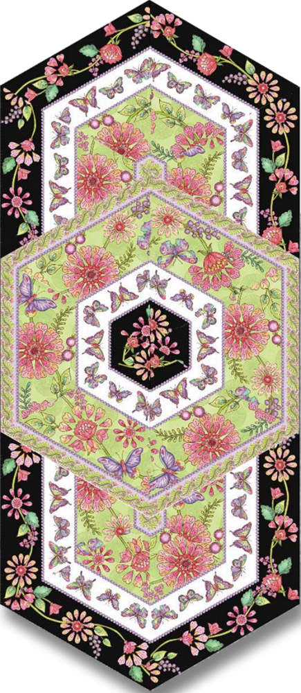 Triangle Frenzy Table Runner Pattern 60 Border Fabric - Table Runners (435x1000), Png Download
