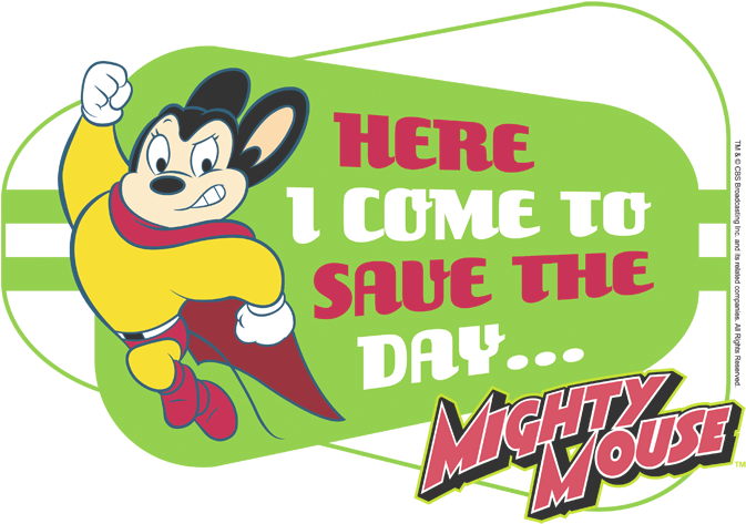 Mighty Mouse Here I Come Youth T Shirt - Mighty Mouse: Save The Day Rectangle Magnet (680x485), Png Download