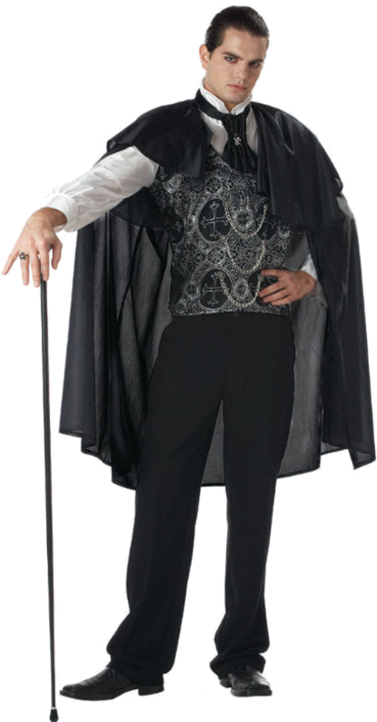 To See The Full Range Of Fancy Dress Outfits And Halloween - Mens Victorian Vampire Cape Costume (500x793), Png Download