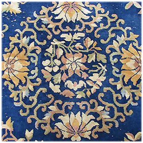 Oriental Blue Chinese Rug - Motif (600x600), Png Download