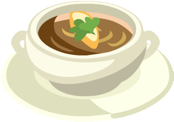 Onion Soup - Restaurant City Food (357x357), Png Download