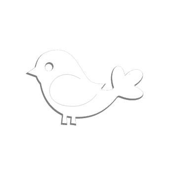 Pajarito En Blanco Y Negro (350x350), Png Download