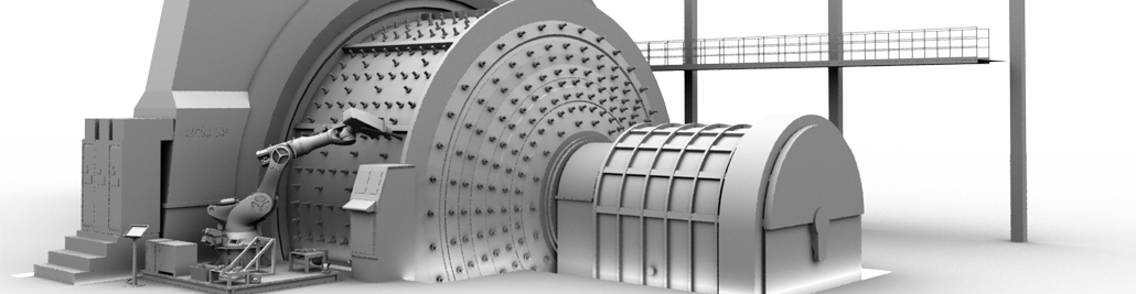 Robot Para Retiro Y Torqueo De Tuercas En Molino Sag - Molino Sag (1030x267), Png Download