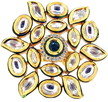 The Kundan Jewellery Is Also Known As Kundan Keshari, - Crystal (388x364), Png Download