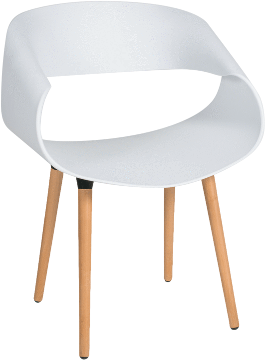 Starkey Sillas De Plástico Y Madera - Chair (1024x1024), Png Download