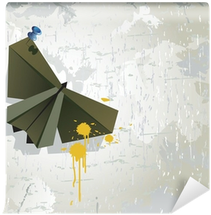 The Paper Butterfly Is Pinned To A Wall - Graphic Design (400x400), Png Download