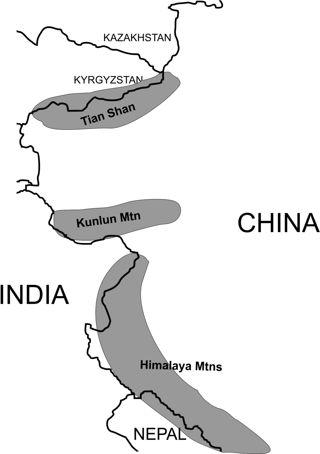 Kunlun Shan And Tian Shan (1200x1544), Png Download