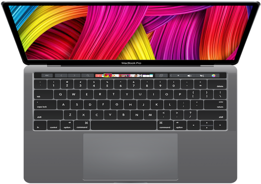 Macbook Pro With Touch Bar - Macbook 2016 Mockup Free (900x658), Png Download