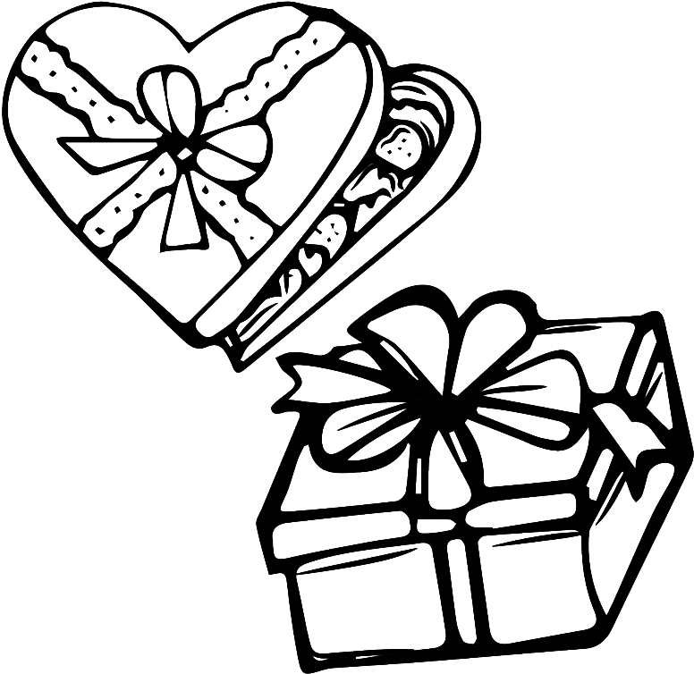 Black And White Hand Painted Gift Love Vector - Vector Graphics (1024x1024), Png Download