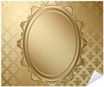 Oval Golden Frame On Gold Pattern - Vector Graphics (400x400), Png Download