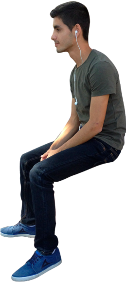 Share This Image - Personnage Assis Png (258x600), Png Download