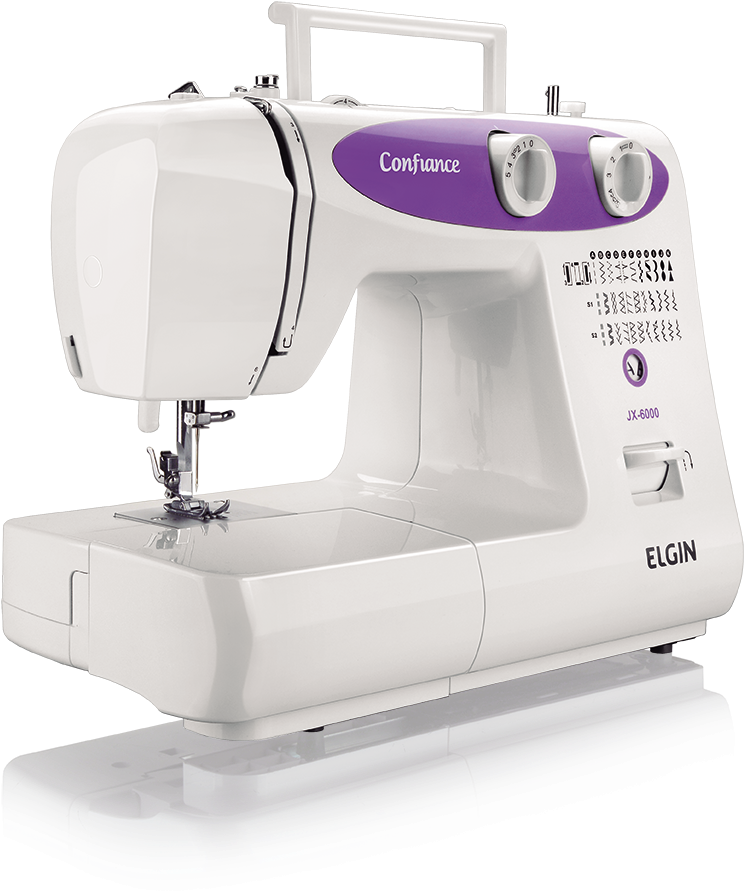 Maquina De Costura Elgin Confiance Jx-6000 - Branca-lilas (1000x1000), Png Download