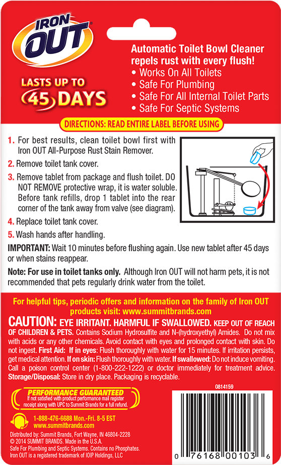 Iron Out® Automatic Toilet Bowl Cleaner - Iron Out Automatic Toillet Bowl Cleaner - 2 Tablets, (800x1024), Png Download