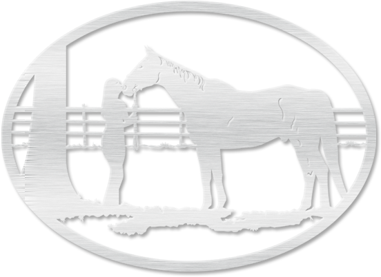 Girl And Horse Silhouette - Mane (555x600), Png Download