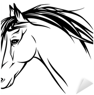 Running Horse Head - Horses Head Drawing Running (400x400), Png Download