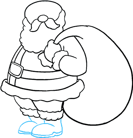 How To Draw Santa Claus - Line Art (678x600), Png Download