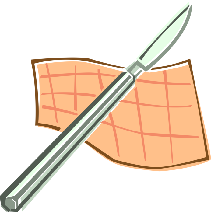 Vector Illustration Of Hospital Operating Room Scalpel - Dissection (693x700), Png Download