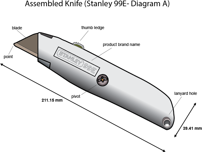 Download Utility Knife 21oct16 Technical Labeled Shaded Png Labeled Parts Of A Utility Knife Png Image With No Background Pngkey Com