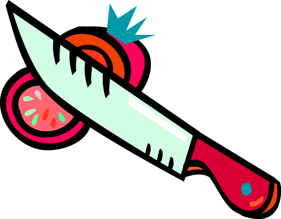 Vector Illustration Of Kitchen Kitchenware Knife Cuts - Example Of Physical Change Clipart (896x700), Png Download