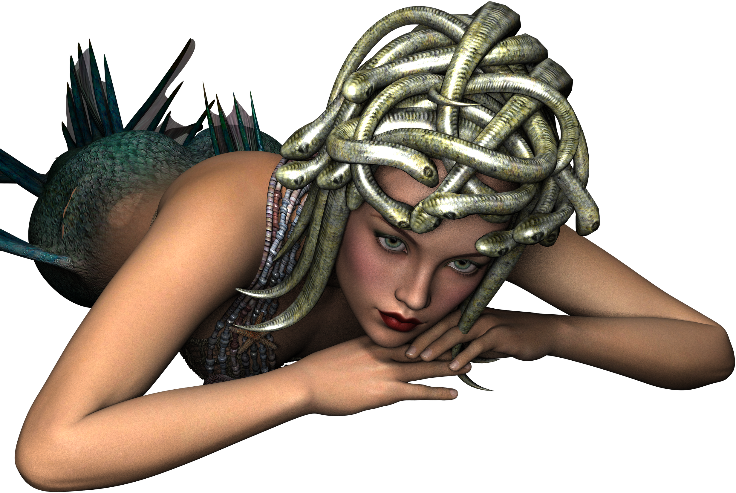 Fantasy Girl Woman Elf Female 1449301 - Medusa (2500x3235), Png Download