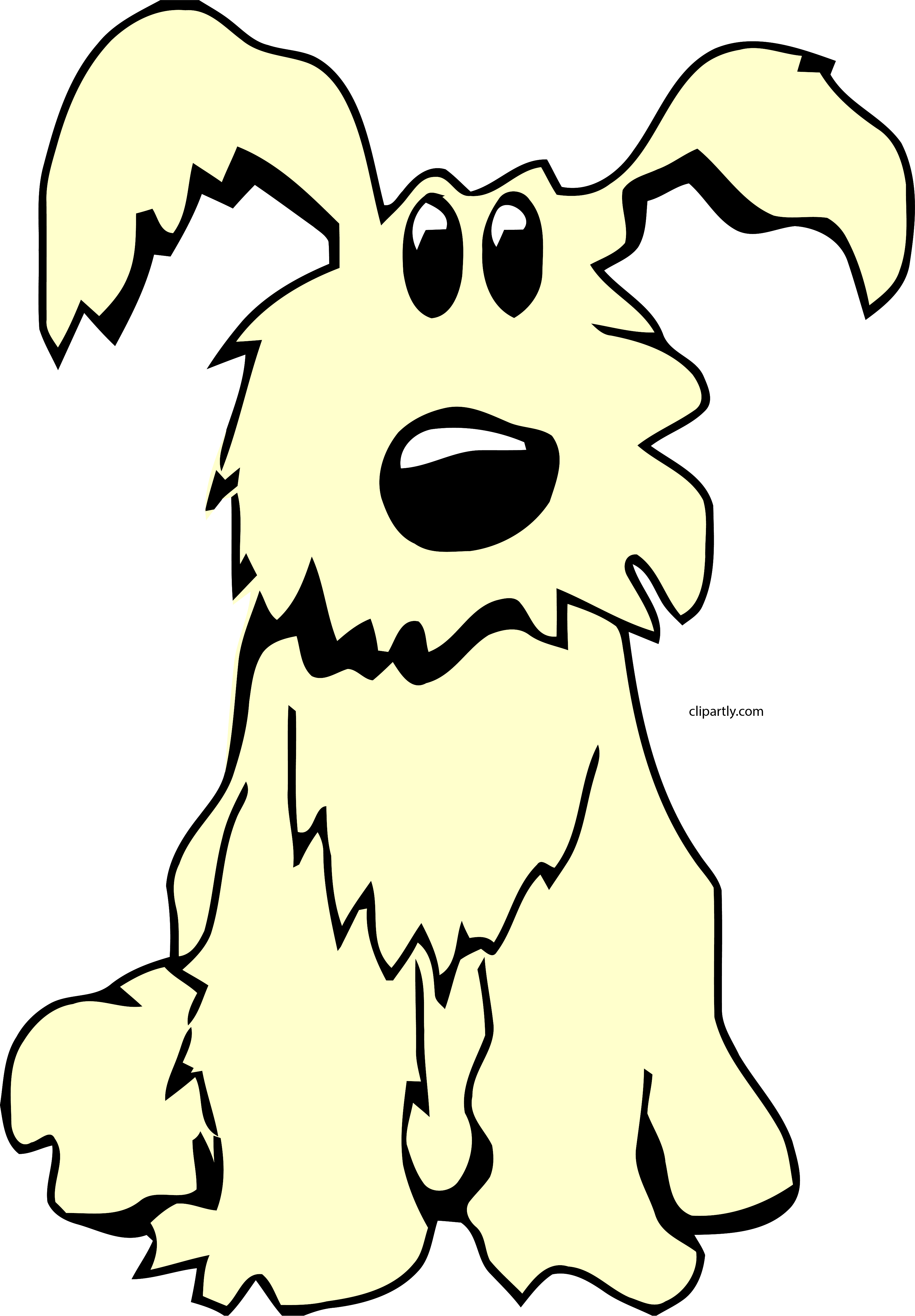 Dog Sitting Lemon Chiffon Color Clipart Png - Illustration (3261x4690), Png Download