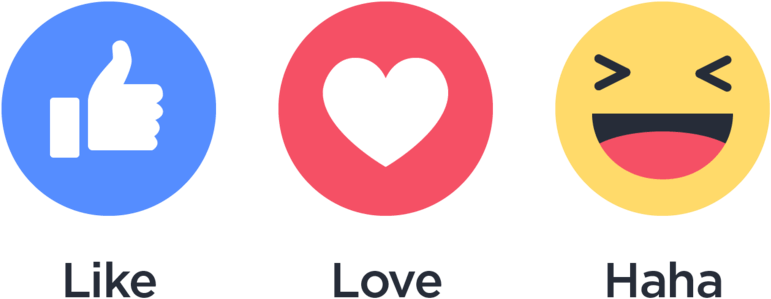 Integrate Facebook Reactions - Like Love Haha Facebook (773x345), Png Download