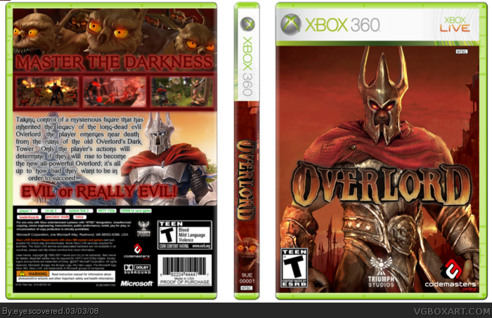 Overlord Box Art Cover - Xbox 360 Far Cry 2 Cover (700x453), Png Download